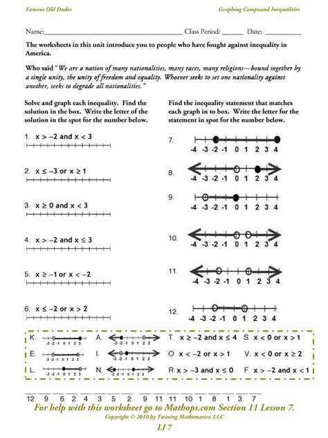 Compound Inequalities Worksheet Adding And Subtracting — db-excel.com